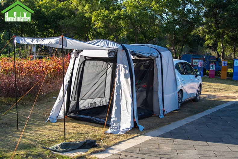 Cheap Goat Tents 3 4Persons Outdoor Inflatable Car Rear Tent 210D Oxford Car Trail Trunk Tents Trip for Vehicle Awning Tunnel Canopy Camping Tent   